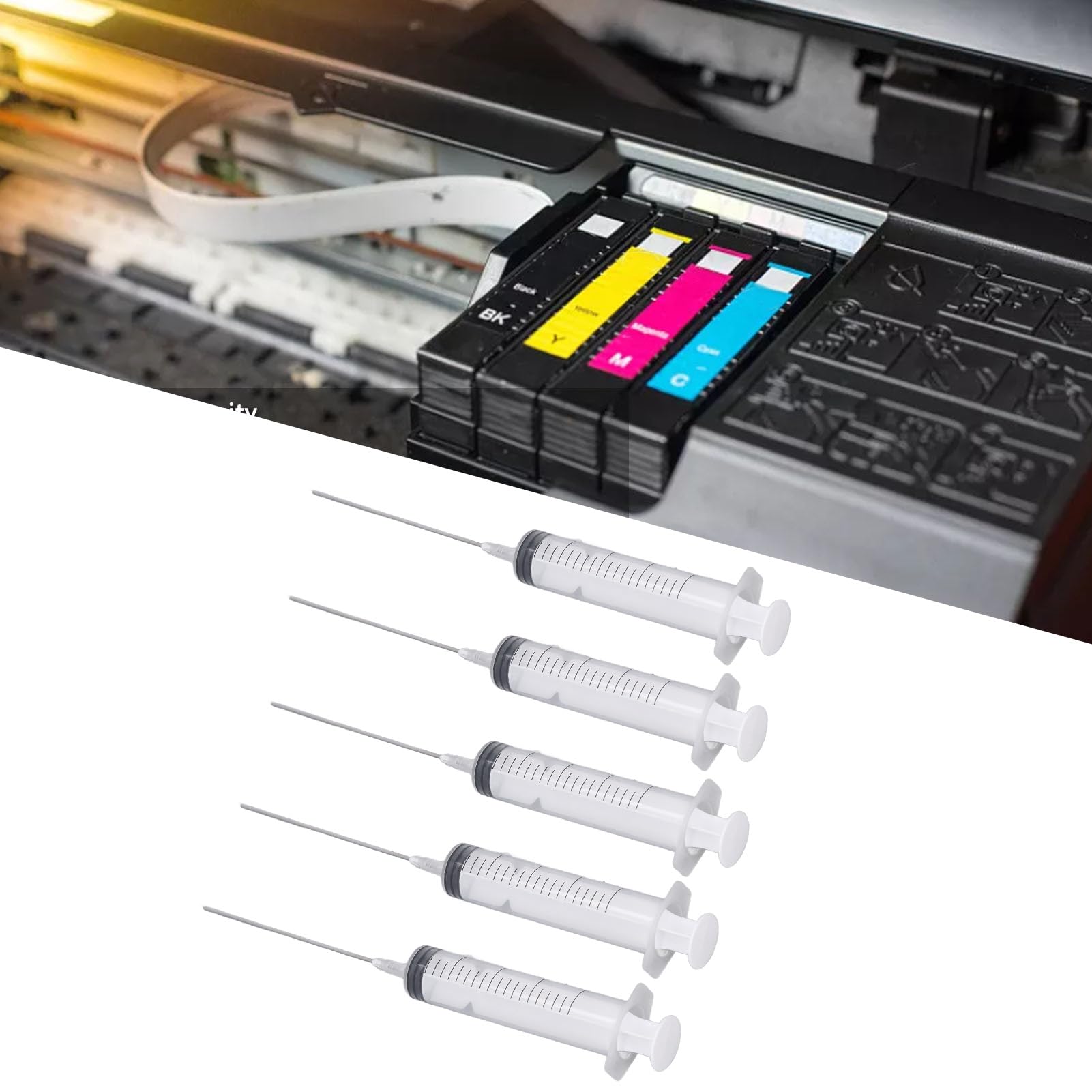 LANTRO JS 5Pack Plastic Inkt Vulspuit, 10ml Injector Met Schaal Voor Printer Cartridge