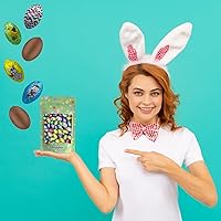 Vista 6 de Huevos de chocolate dobles crujientes de Pascua de media libra, feliz día de Pascua, rellenos de bolsas de fiesta, envueltos individualmente, aprox.