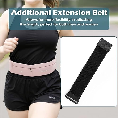 Miniatura 6 de Lsnisni Cinturón delgado para correr para hombres y mujeres, riñonera para correr con botella de agua y toalla, cangurera con múltiples bolsillos,