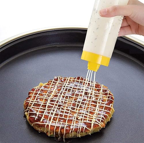 Miniatura 5 de Paquete de 2 botellas porosas para apretar, a prueba de fugas, contenedor de condimentos recargable para uso en cocina, aderezos para ensaladas,