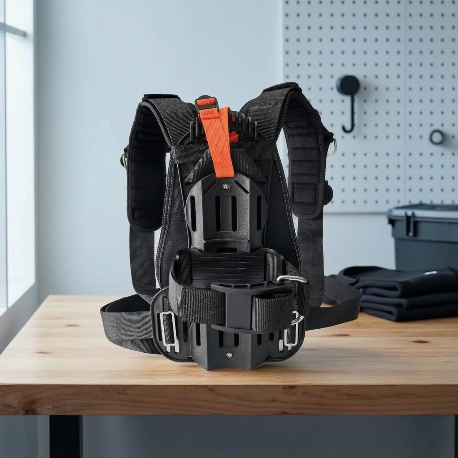 Backplate mit Harness Stabil Backplate-Harness-Set Stabil Tauchrückplatte mit Schulterpolster für Taucher, Schnorchler, Gerätetauchen, Tauchausbildung, Passend Für 2/3L Durchmesser 111mm