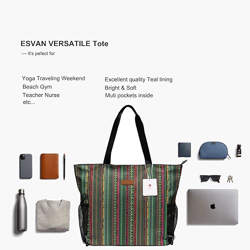 Miniatura 3 de ESVAN Bolsa para esterilla de yoga, bolsa de hombro, bolsa de transporte para oficina, yoga, pilates, viajes, playa y gimnasio