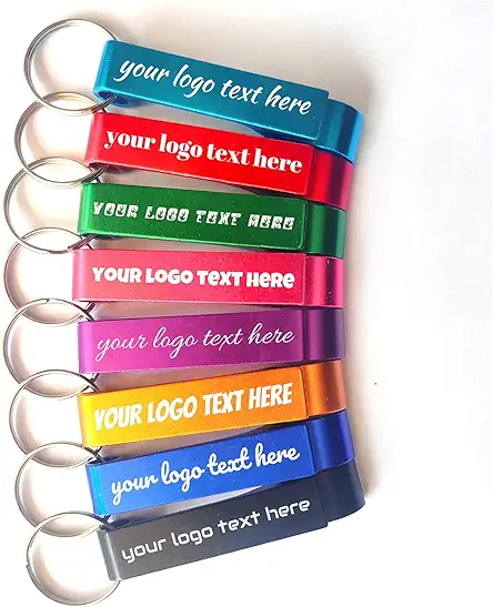 "100pcs Custom Engraved Bottle Opener Keychains - Wedding Favors, Party Gifts, Bulk"