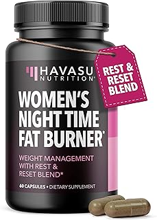 Night Time Fat Burner for Women - Appetite Suppressant for Weight Loss - 60 Count - Herbal Metabolism Booster with Melatonin for Sleep Support - Vegan, Non-GMO Capsules - 2 Month Supply