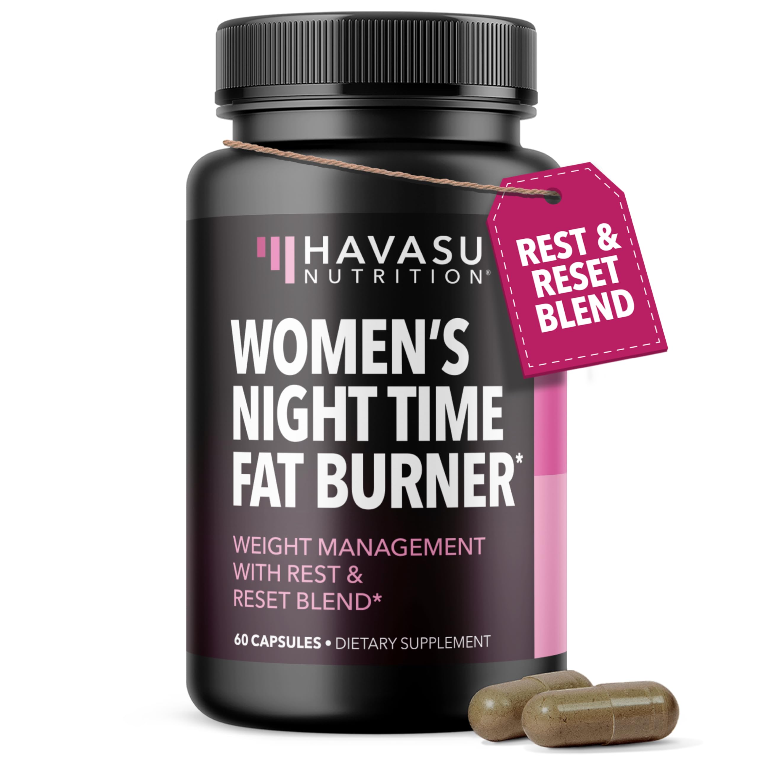 Night Time Fat Burner for Women, Belly Fat & Weight Loss Support, 60 Count 60 Count (Pack of 1)