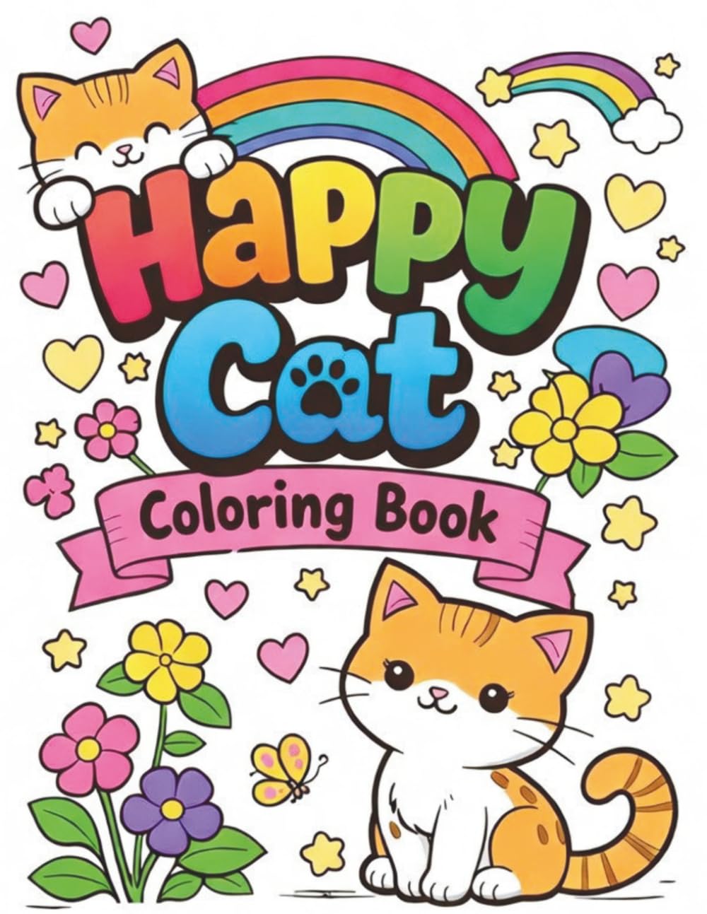 Happy Cat Coloring Book: A Relaxing Coloring Adventure for Cat Lovers