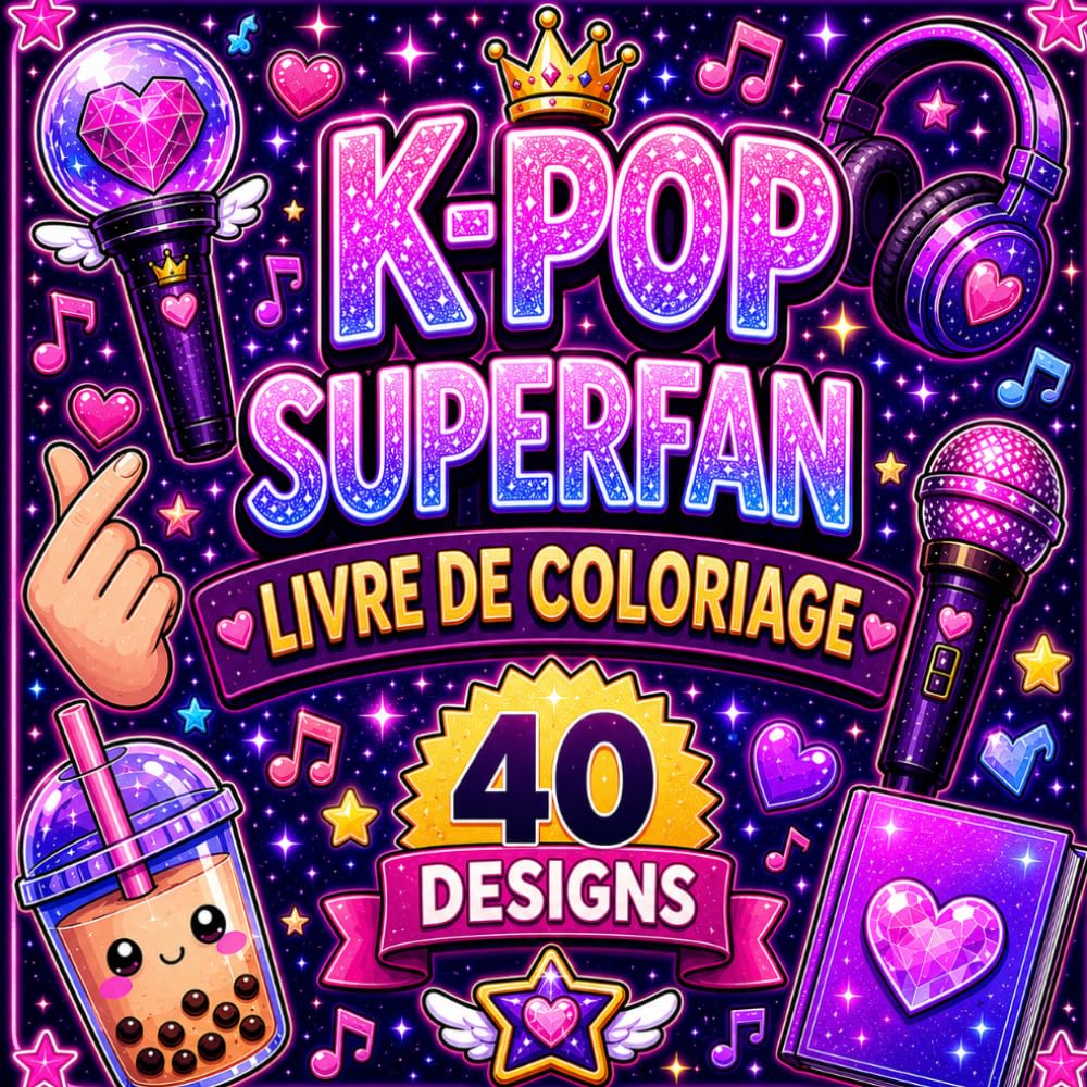 K-POP SUPERFAN LIVRE DE COLORIAGE: Designs simples et adorables pour les fans de K-Pop, détente et anti-stress