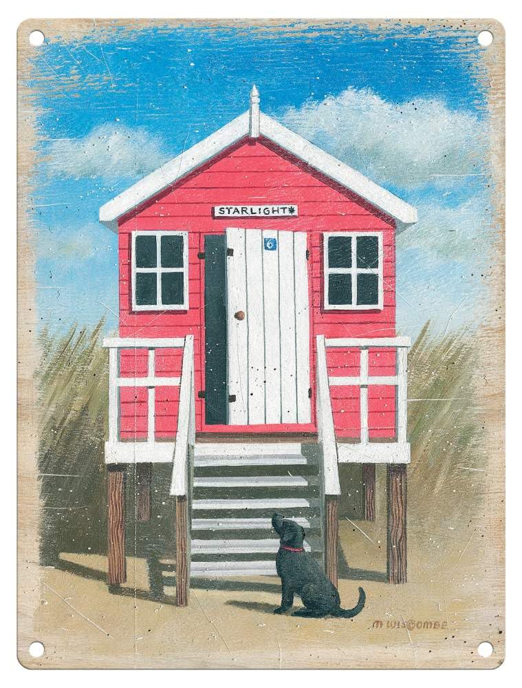 Small (150 x 200mm) Metal Sign - Beach Hut