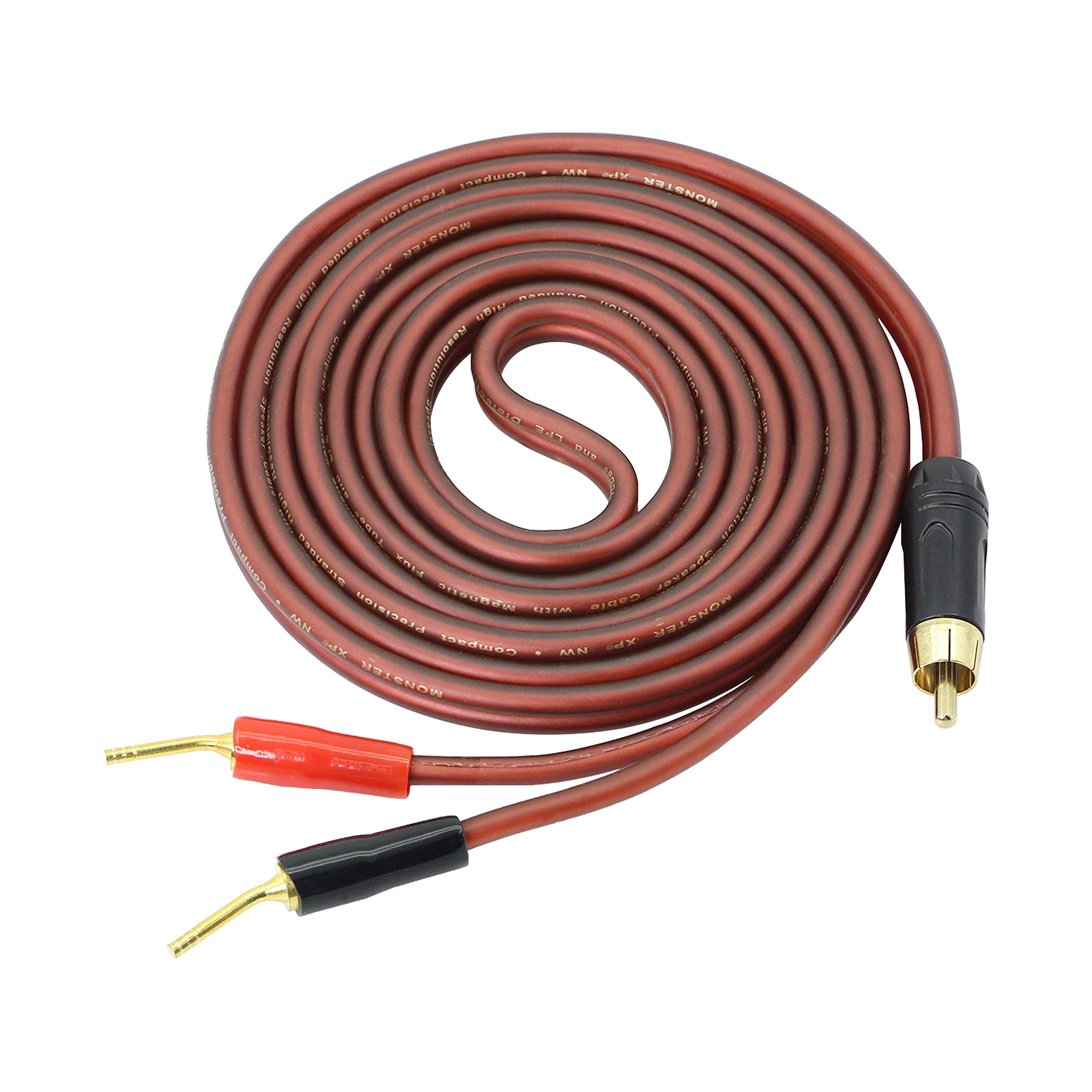 Cable Audio RCA Macho-macho 1 Pie (30cm) Rojo Chapado En Oro - Para Conectar Equipos De Sonido Y TV