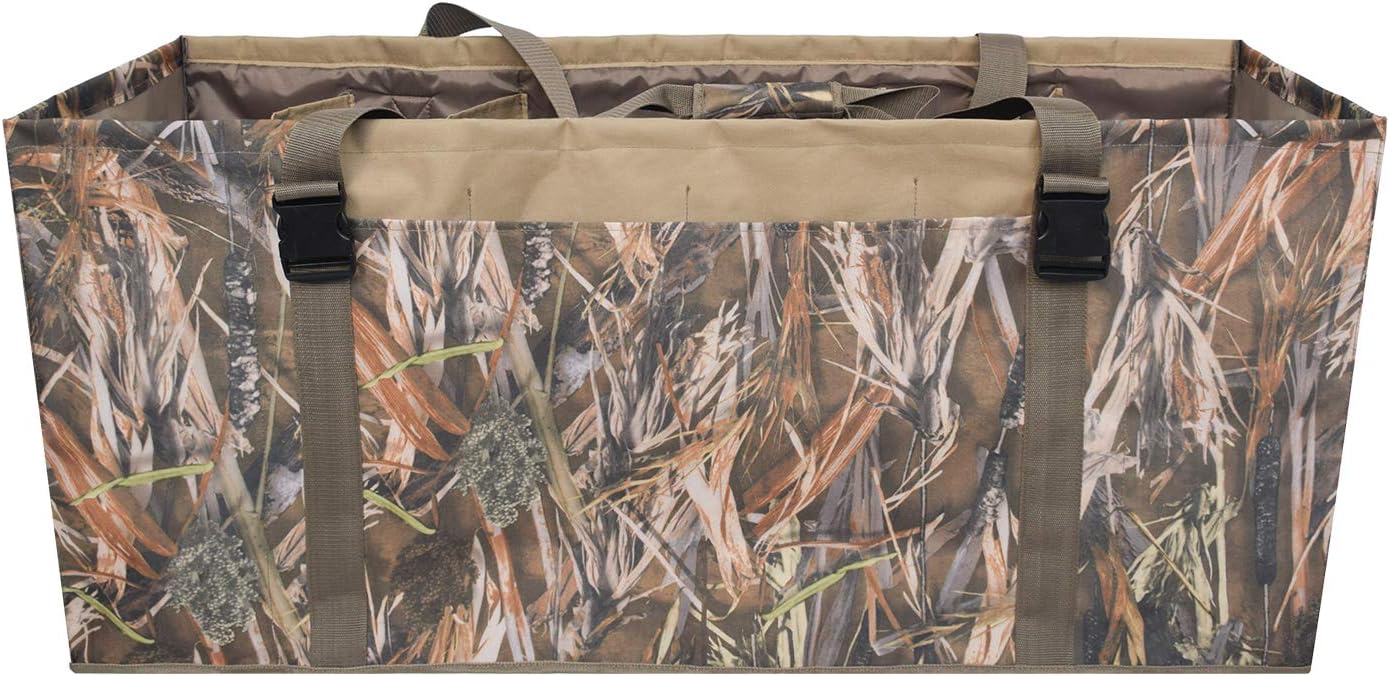 12 Slot Decoy Bag Hunting Camouflage Decoy Bag with Padded Adjustable Shoulder Strap-（Reed camo）
