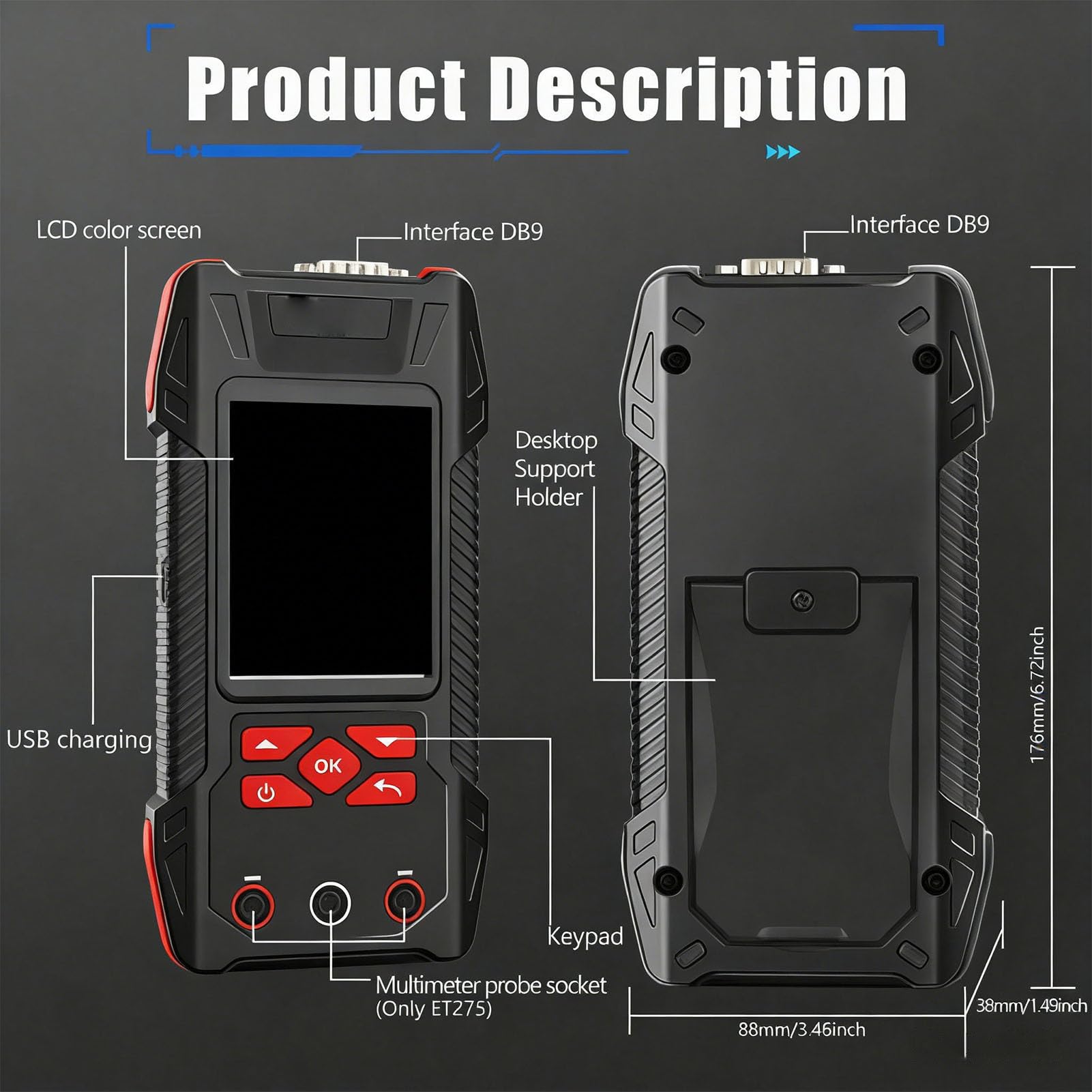 Haofy Tester Paneli Słonecznych 2000 W, Multimetr Fotowoltaiczny MPPT z 3,2-calowym Ekranem LCD i Testowaniem Krzywych do Testowania Paneli Fotowoltaicznych i Analizy Wydajności