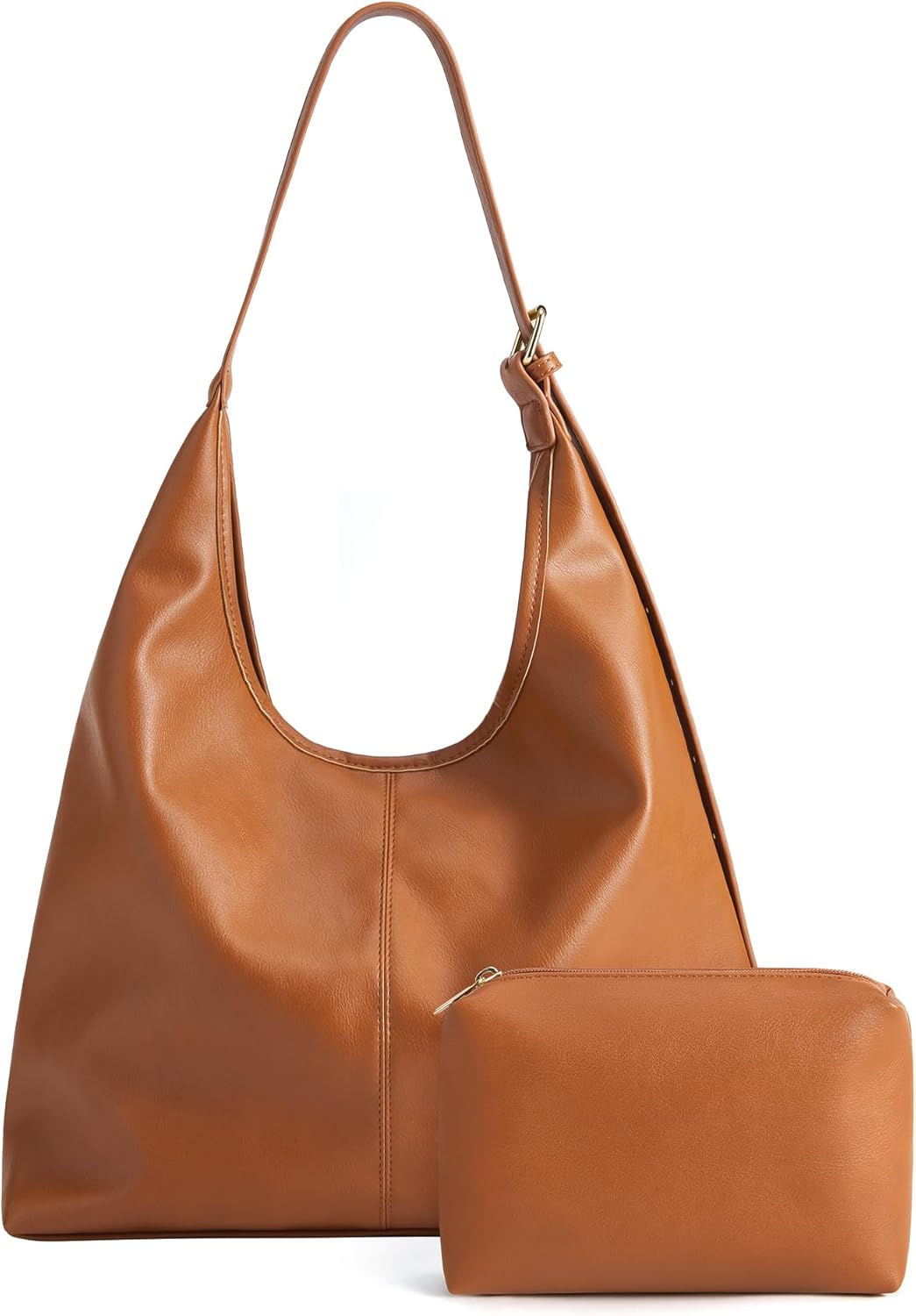 Missnine Hobo Bags Purses for Women, Soft Shoulder Bag Vegan Leather Tote Crossbody Purse Ladies Slouchy Handbag with Pouch