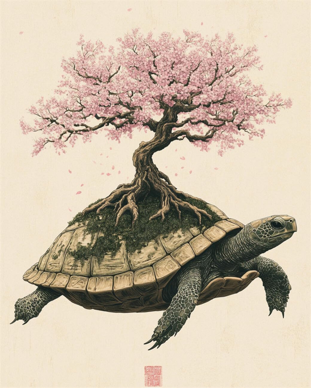 RKFLGEW DIY Seed Bead Embroidery Kits Fantasy Turtle 50x70cm