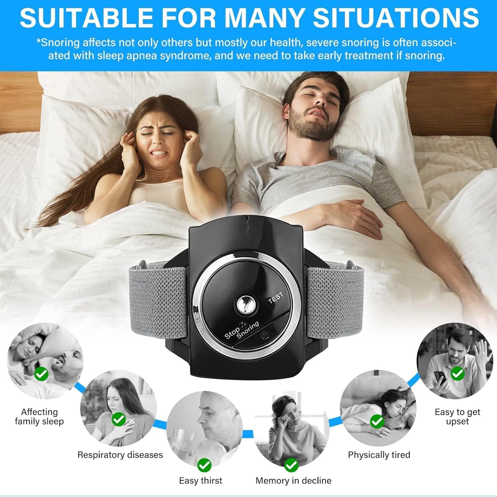 Montre De Sommeil, Bracelet Anti-Ronflement avec Détection Bionique