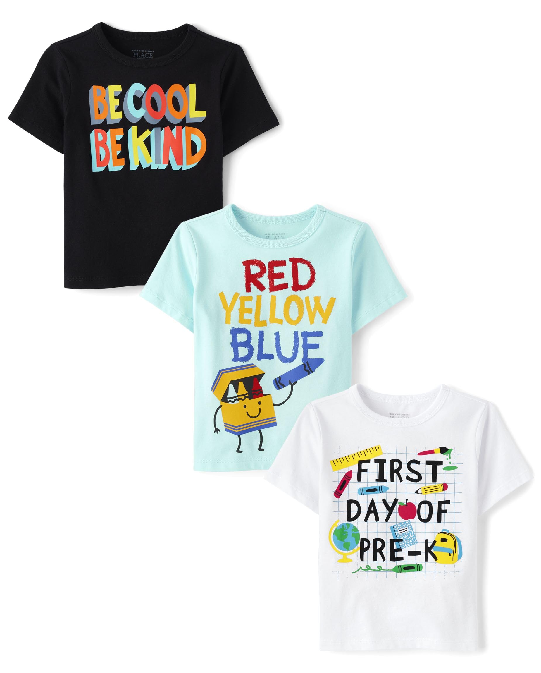 The Children's PlaceBaby Toddler Girl Short Sleeve Graphic T-Shirt 3-Pack