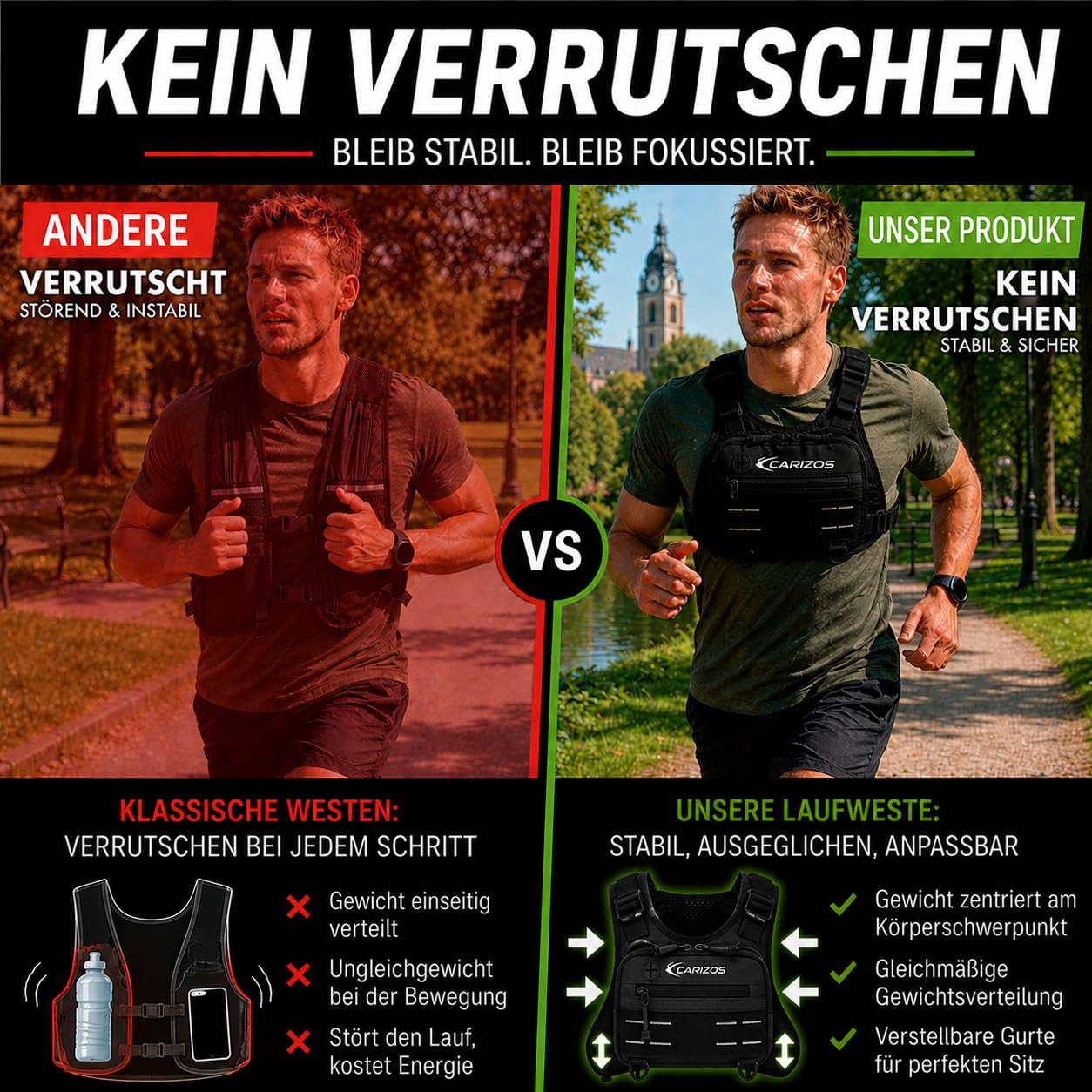 Laufweste Damen Herren [Anti-Bounce] Ultraleicht Running Vest Jogging Weste Laufrucksack Trinkweste Reflektierend Hydration Vest Trail Running Equipment | Jetzt Farbe auswählen