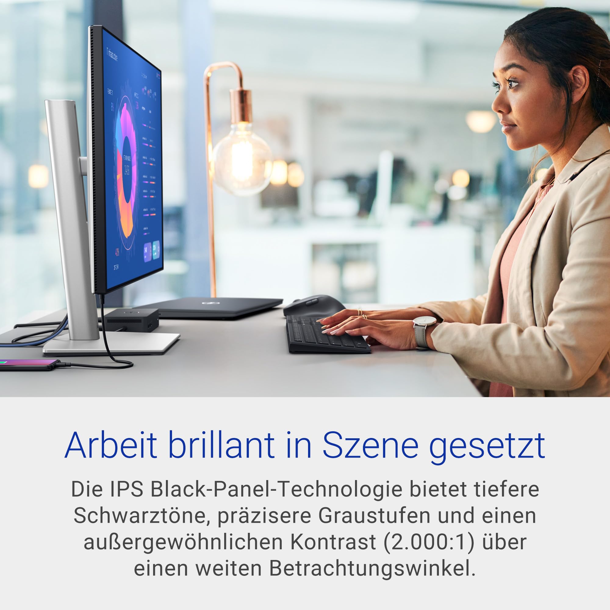 Dell U2724D UltraSharp 27 Zoll QHD 2560x1440 Monitor 120Hz IPS Black 5ms 98% DCI-P3 USB-C DisplayPort HDMI