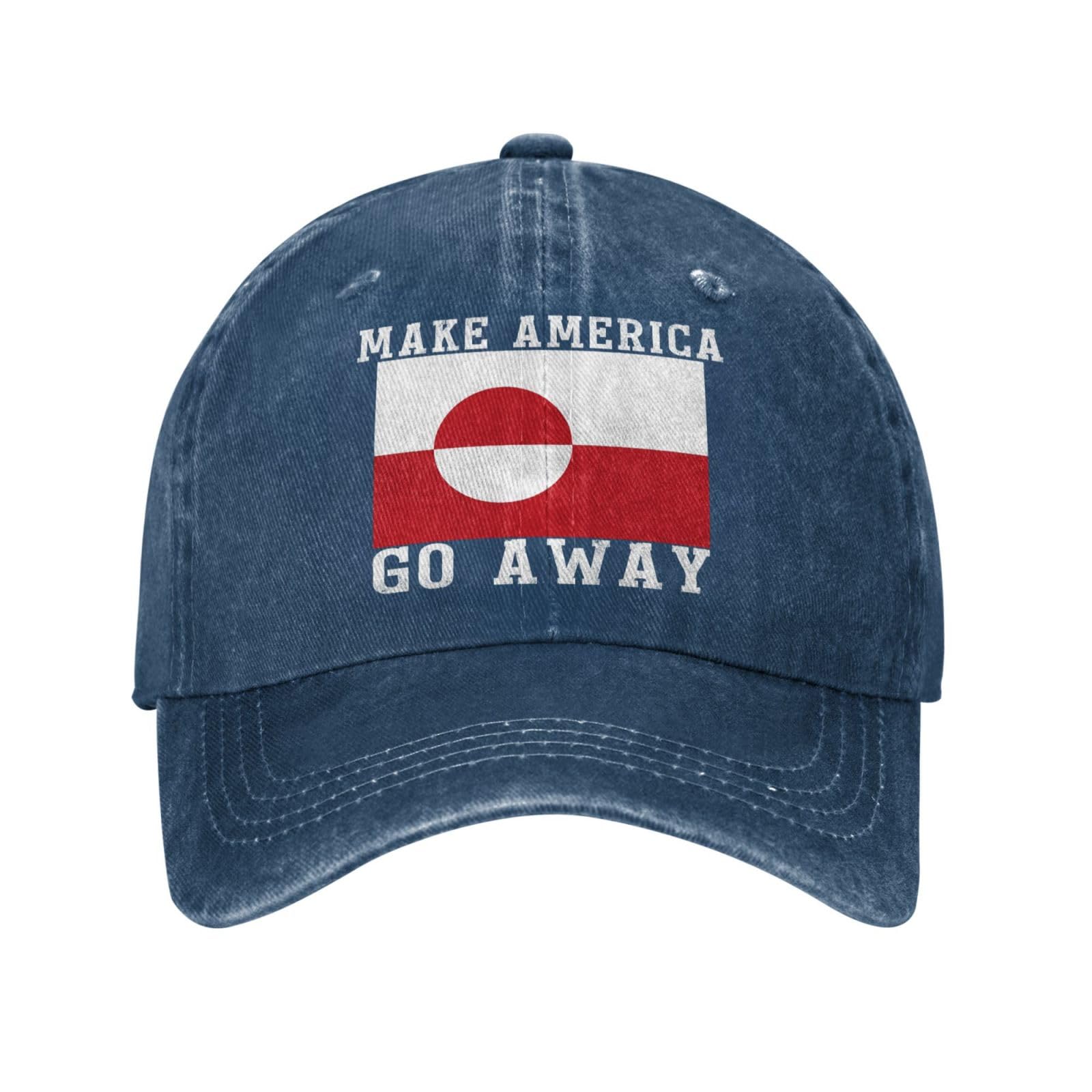 Melbrakin Unisex Navy Blue Make America Go Away Hat For Mens Greenland Ball Cap