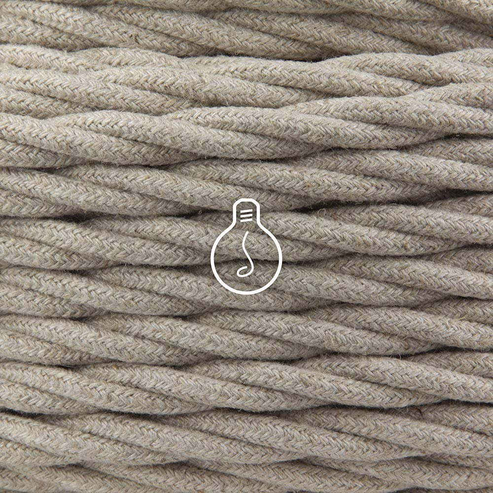 Cavo Elettrico Tessile Marrone 5m - 2x0.75mm, Trecciato, Per Lampade Vintage, Made In Italy