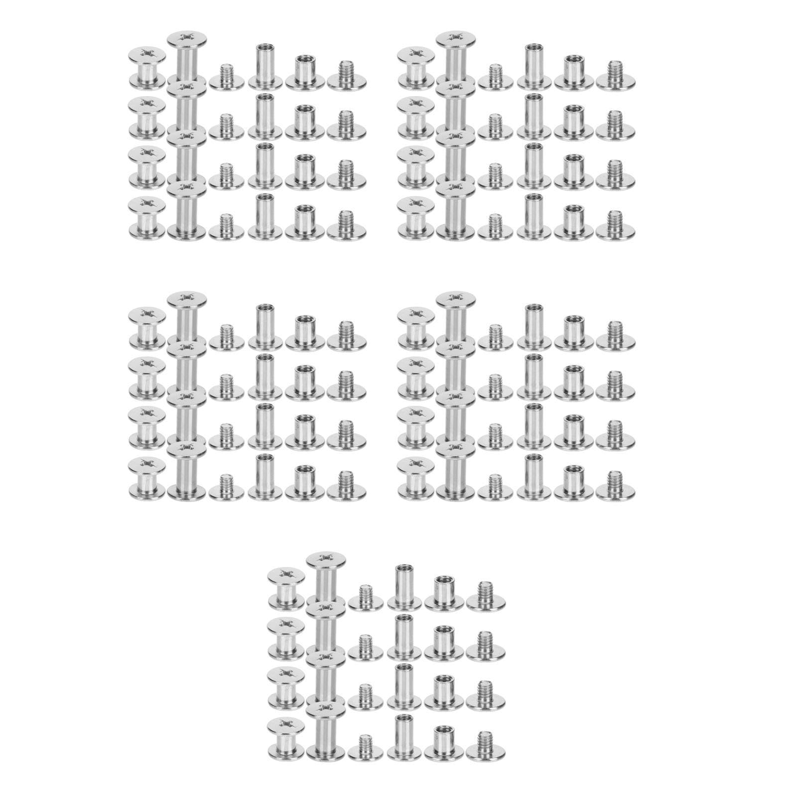 SOLUSTRE 5sätze Binding Screw Assortment Für Scrapbooking Und Fotoalben Nickelbeschichtete Schrauben Längen Für Projekte Und Lederarbeiten