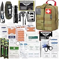 Vista 10 de EVERLIT Kit de supervivencia de 250 piezas de primeros auxilios IFAK EMT Molle Kit de supervivencia para equipos al aire libre, kits de emergencia