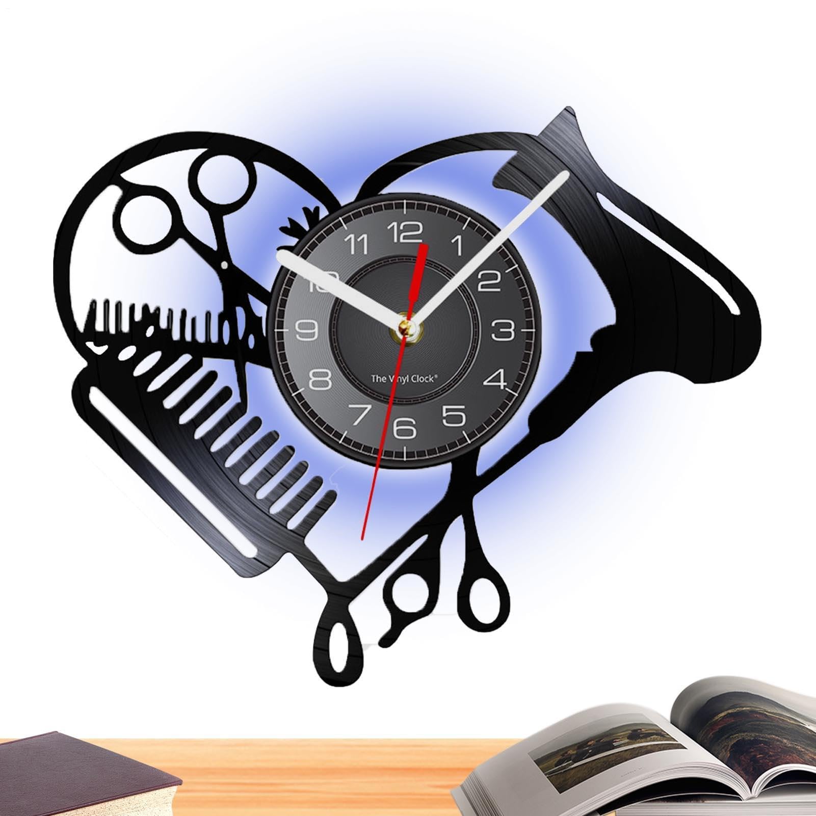 Horloge murale pour coiffeur personnalisée pour salon de coiffure