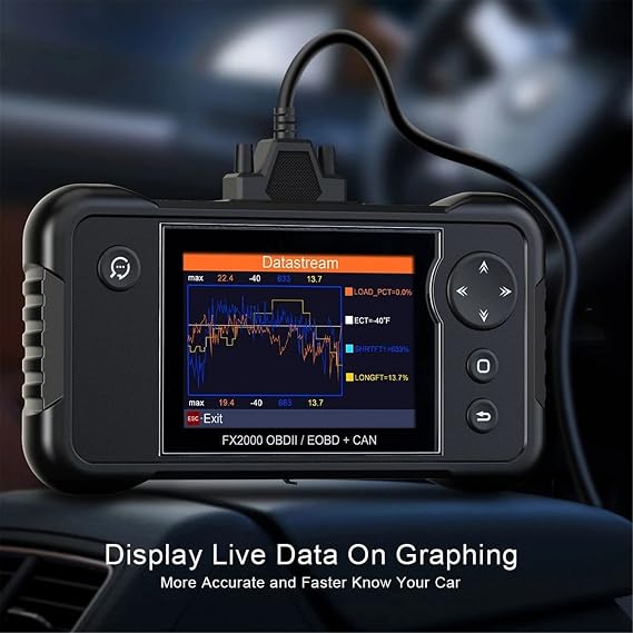 Car Diagnostic Tool OBD2 Scanner Auto Car Code Reader Check Engine ABS SRS Transmission Diagnostic Scan Tool Engine Code Reader Car Diagnostic Tool Car Code Scanner Color : Black, Size : One Size