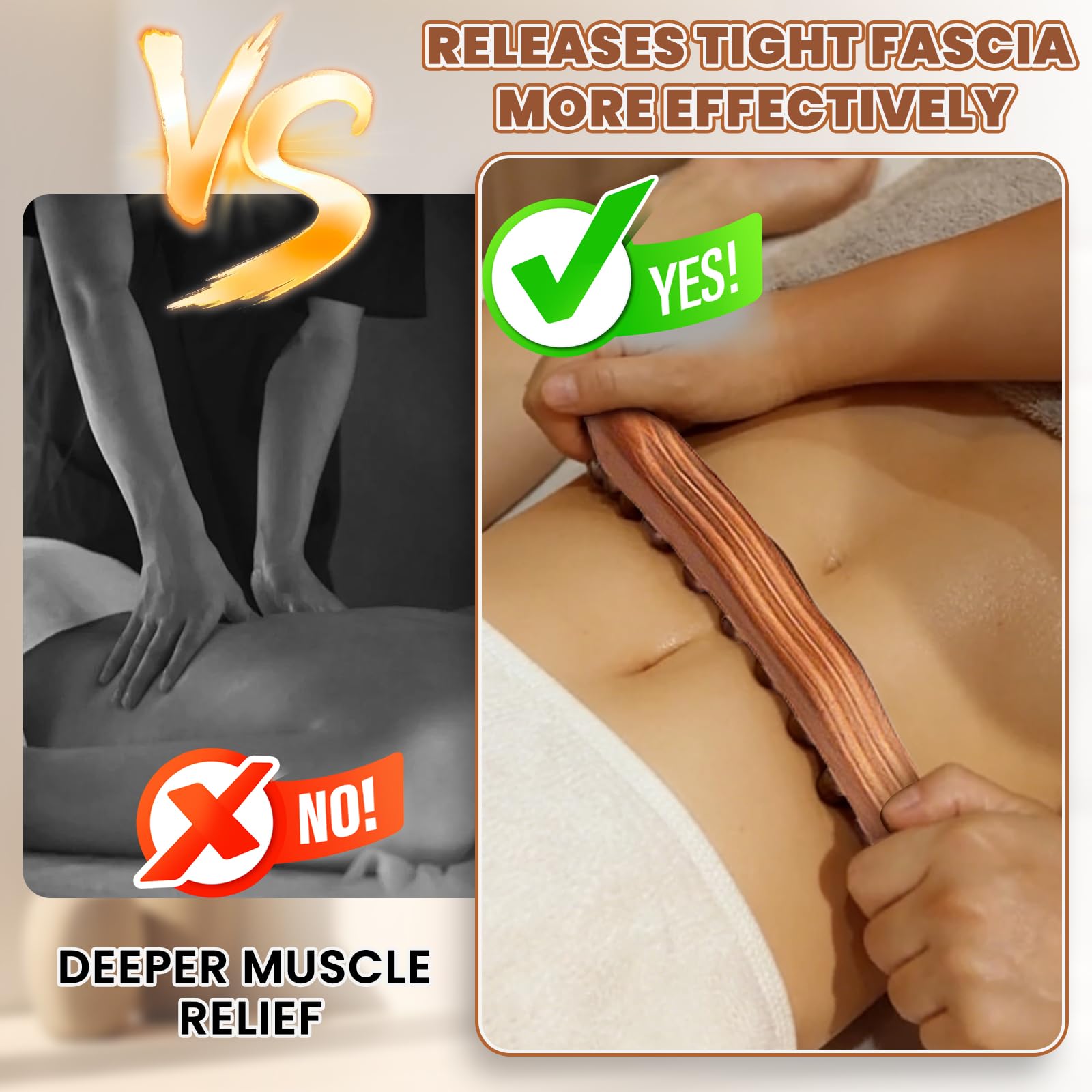 Gua Sha Wooden Therapy Varilla de madera con 31 perlas de masaje, natural y respetuosa con la piel, varilla de madera para espalda, cuello y piernas – Gua Sha – Varilla de terapia de madera Gua Sha