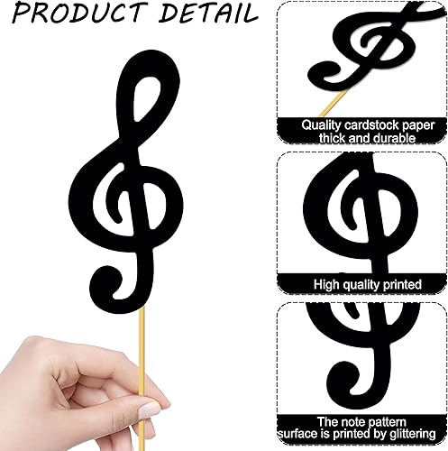Miniatura 4 de 21 piezas de centro de mesa con temática de notas musicales, decoraciones musicales para fiesta de cumpleaños, centros de mesa para mesa rock,
