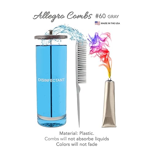 Miniatura 3 de Allegro Combs 60 peines de tres filas para peluquería de peluquería desenredantes para cabello natural y pelucas para cabello rizado, hecho en los