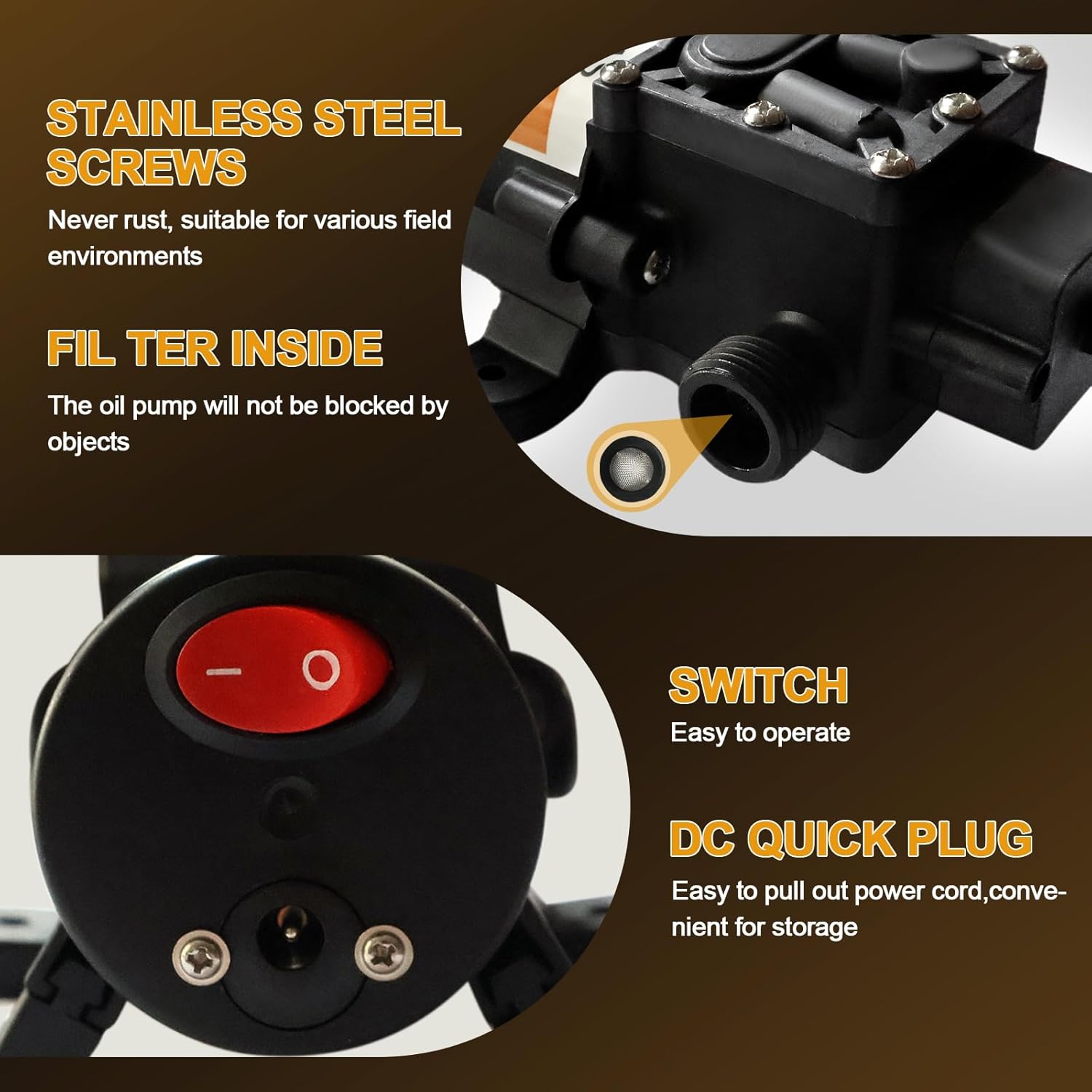 12V 80W Fuel Transfer Pump, Moves Up to 120 Gallons of Gas or Diesel Per Hour, Suitable for Vehicles, Boats, Equipment, Gasoline, Diesel