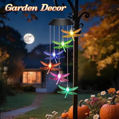 Miniatura 4 de Regalos de cumpleaños para mamá, abuela, esposa, Winzwon luces solares para exteriores, campanillas de viento para jardín exterior, patio, porche,