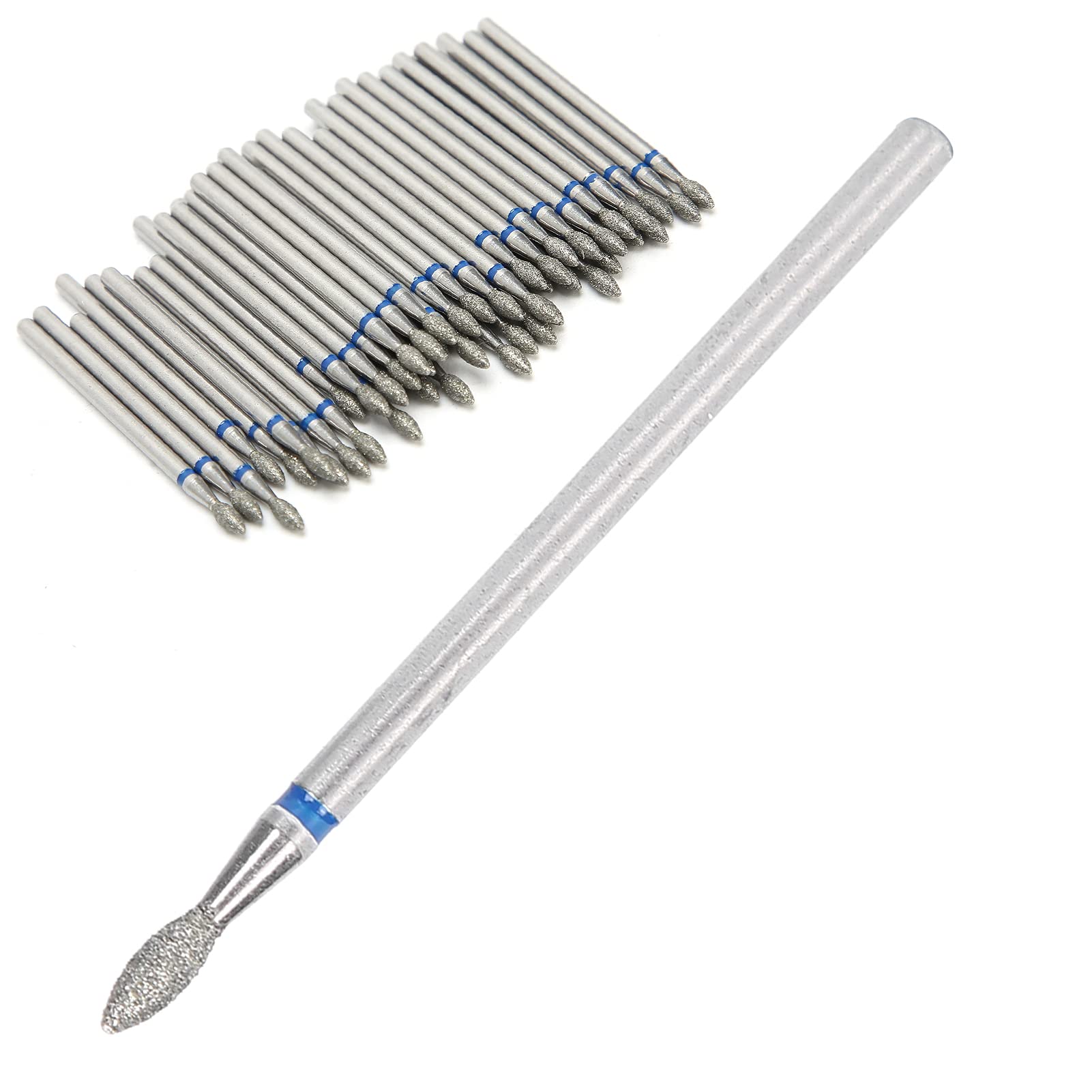 50pcs Nail Drill Bits for Acrylic Nails, Tungsten Carbide Nail Drill Bits, Nail Polishing Grind Head Replacement Accessory Manicure Tool(M-2.3mm)