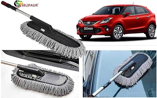 Selifaur Microfiber Flexible Duster Car Wash | Car Cleaning Accessories | Microfiber | Brushes | Dry/Wet Home, Kitchen, Office Cleaning Brush with Expandable Handle for - Toyota Glanza