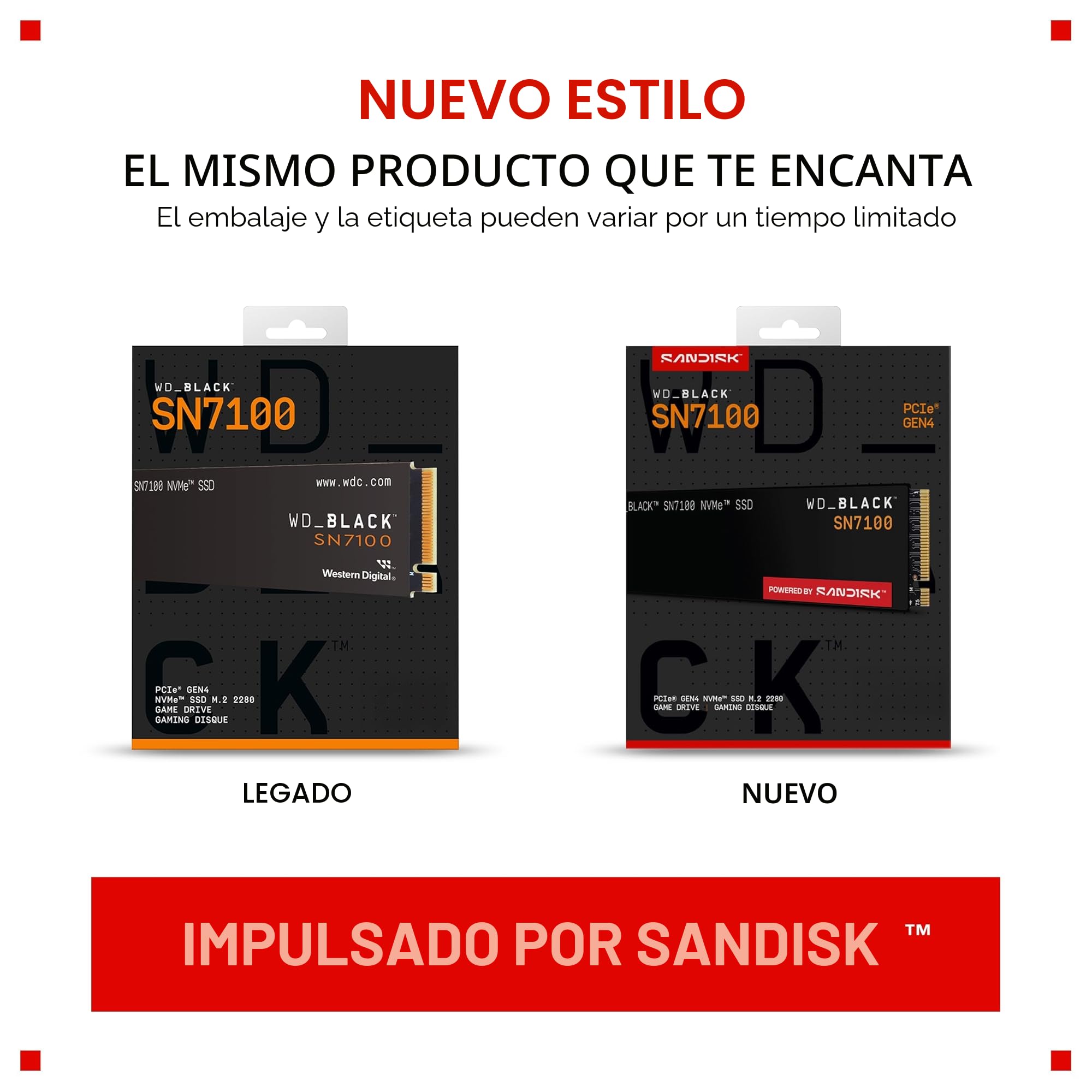2280 M.2 SSD 1TB SN7100 【未開封】WD_BLACK WD NAND 3D TLC SSD 2280 M.2 PCIe Gen4 NVMe 1TB SN7100 BLACK 内蔵型SSD