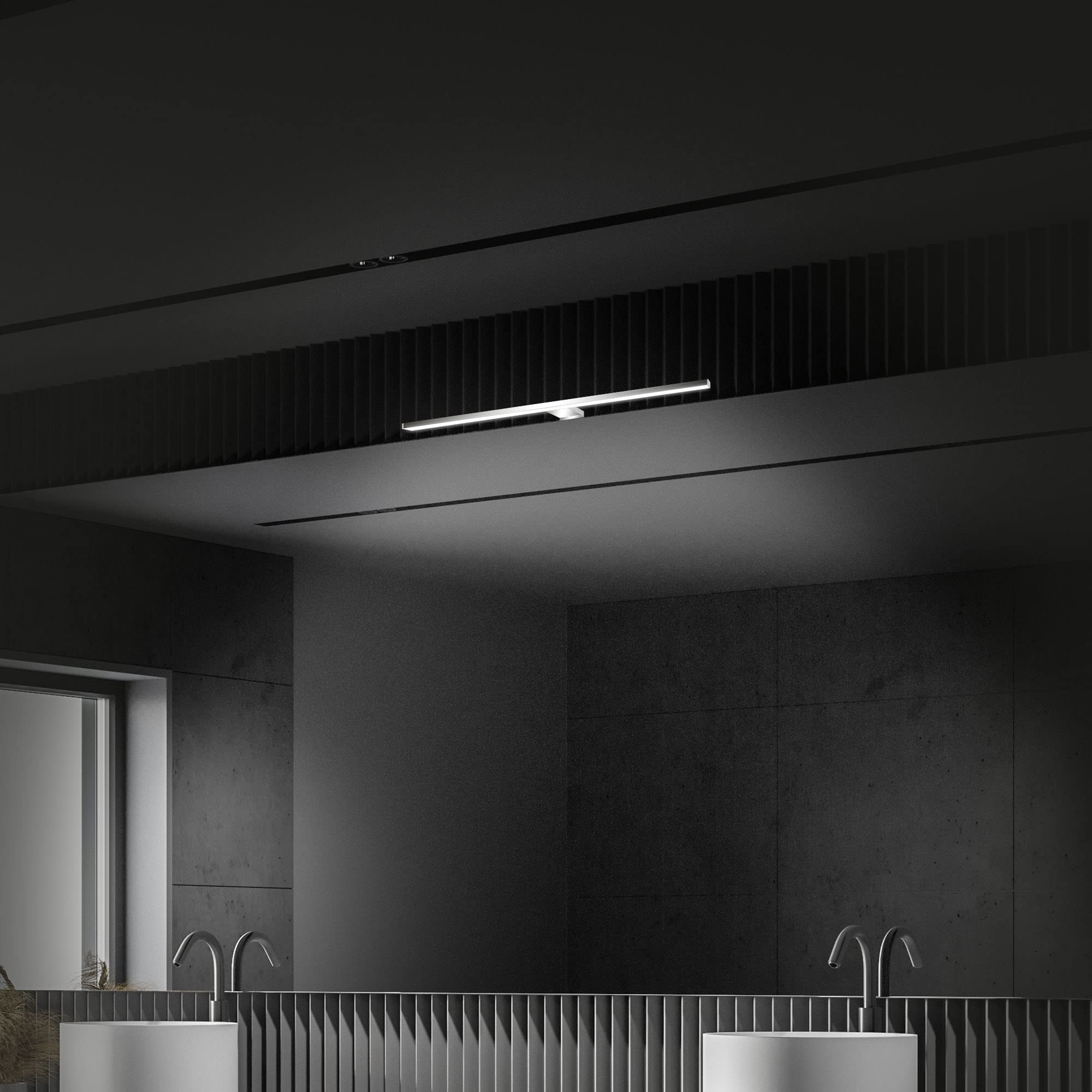 BRILONER Leuchten - Wandleuchte, LED Spiegelleuchte, Farbtemperatursteuerung, Dimmbar, Memory-Funktion, IP44, 8W, 720 Lumen, Chrom, 8 W, Länge: 60cm, 2299-018