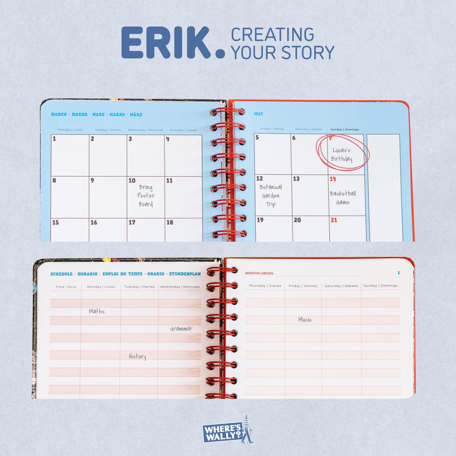 Grupo Erik A5 Academic Diary 2026-2027 Week to View - Wheres Wally Books | Back to School Planner 2026-2027, Mid Year Diary 2026 2027, A5 Weekly Planner | Where's Wally Book
