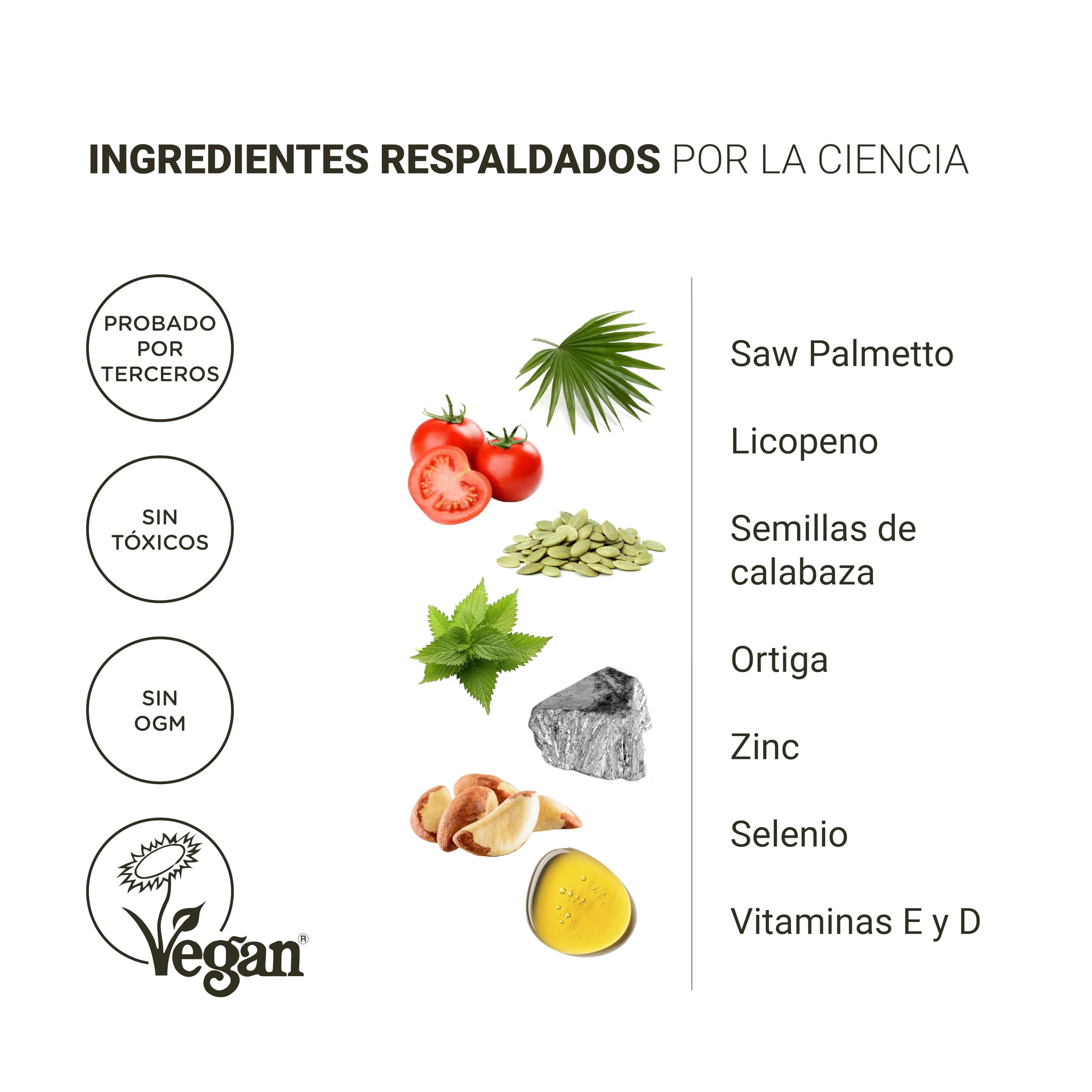 Nullure Complejo Prostata Capsulas | Saw Palmetto 320mg + Calabaza + Ortiga + Licopeno | Salud Prostática · Inflamada| Prostate Care |Vegano y Sin Aditivos| 120 cáps (2 meses)| Fabricado en España