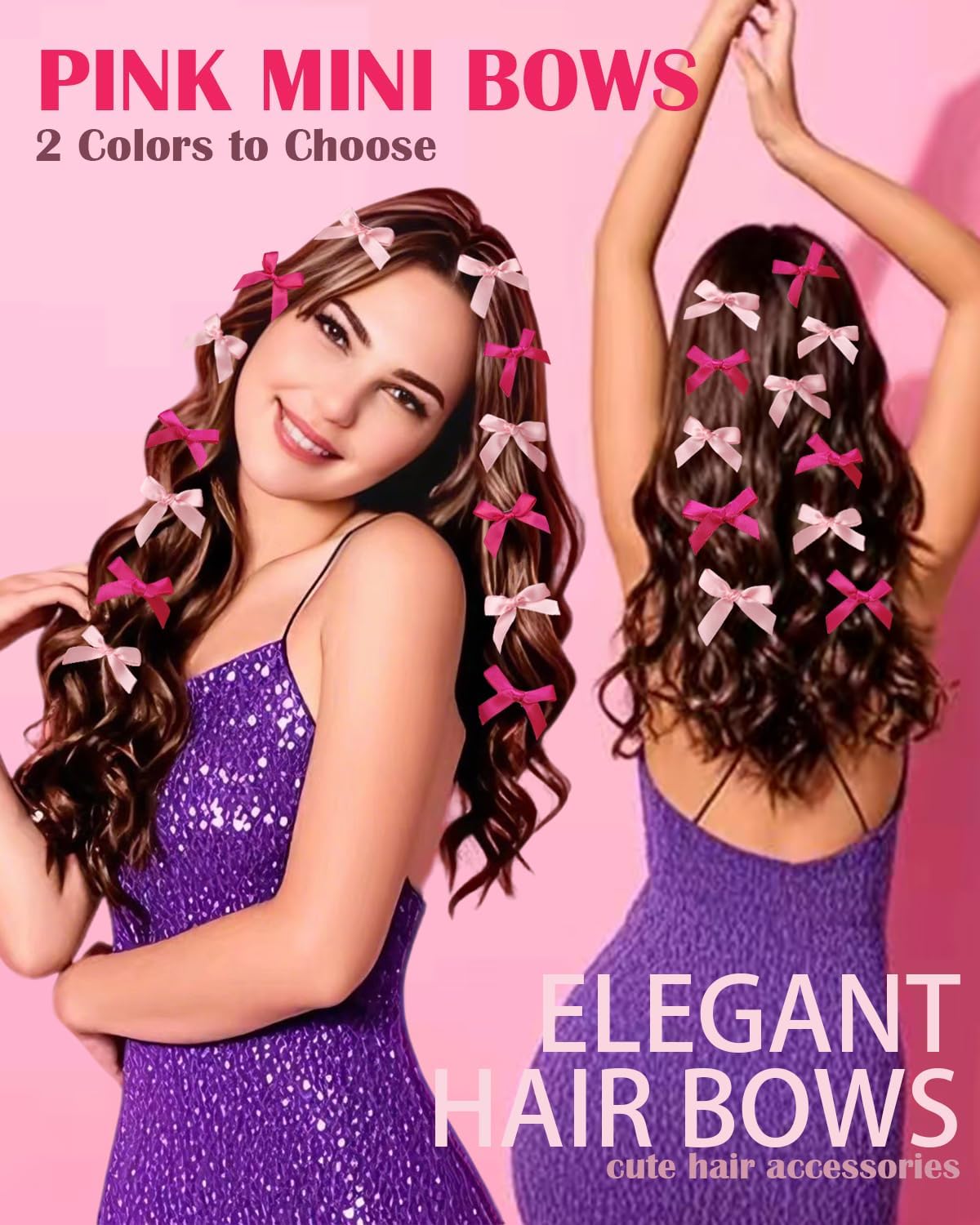 44PCS Bow Hair Clips and Star Barrettes Set, 20PCS Satin Mini Hair Bows, 24PCS Star Hair Clips, Cute Y2K Hair Accessories for Women Girls - Image 4