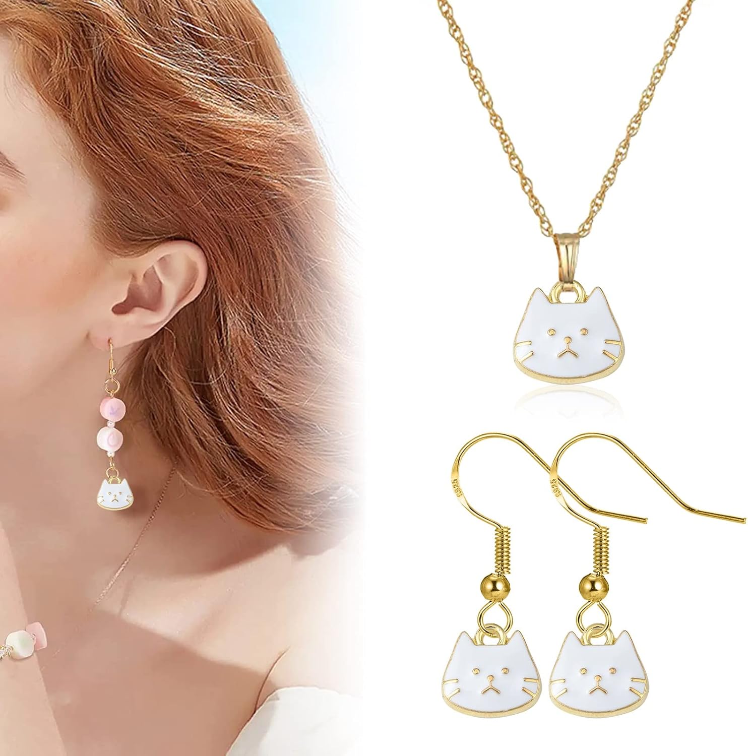 KitBeads 20pcs Enamel White Cat Charms - Mini Cute Animal Kitten for Jewelry Making Bracelets Necklace Bulk - Lovely Pet - Image 6