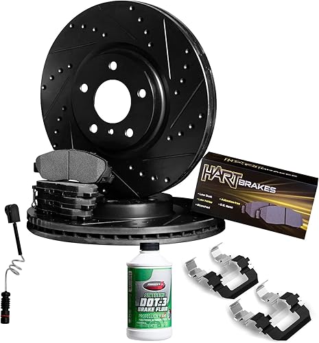 Hart Brakes Kit de frenos traseros y rotores Pastillas de freno trasero Rotores y pastillas de freno Pastillas de freno y rotores semimetálicos