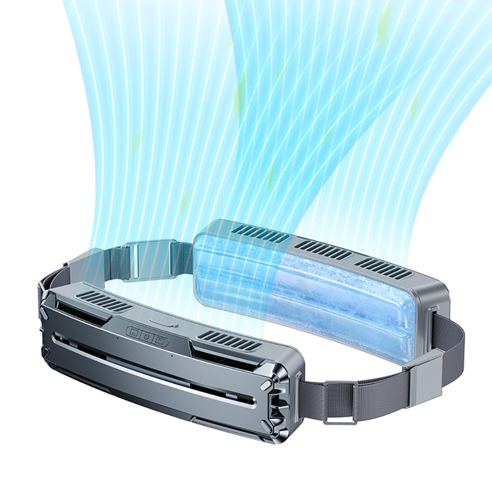 Ventilateur De Ceinture Rechargeable USB - 3 Vitesses, Lampe Torche - Pour Randonnée, Camping, Chantier