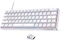 Vista 1 de TMKB T63 - Teclado inalámbrico para juegos, triple modo BT5.02.4GUSB-C, inalámbrico, teclado Bluetooth inalámbrico de 63 teclas, teclado recargable