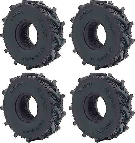 Miniatura 4 de MOHERO - 4 neumáticos de goma para terreno de barro suave de 1.0 pulgadas, neumáticos de rueda 1.0 para 124 Axial SCX24 Bronco Gladiator Deadbolt RC