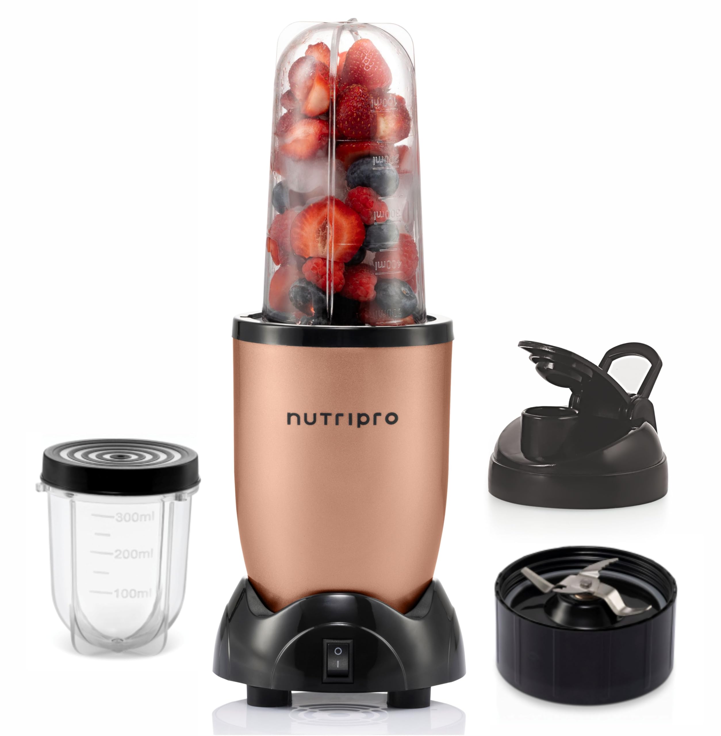 NutriPro Juicer Mixer Grinder Blender - Smoothie Maker - 500 Watts (Gold, 2 Jars)