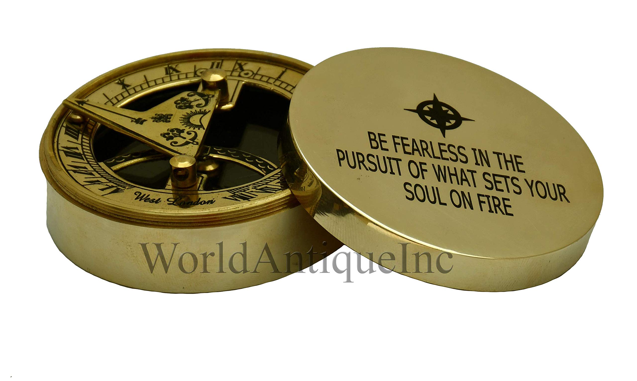 Brújula de sol para papá brújula grabada brújula antigua regalo personalizado latón Sundial brújula día del padre, regalo papá