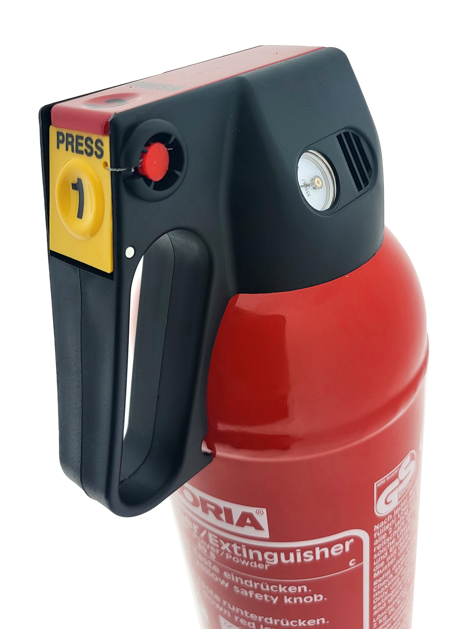 Auto-Pulverlöscher P2 GM, rot lackiert Löschmenge 2 kg Brandklasse A,B,C