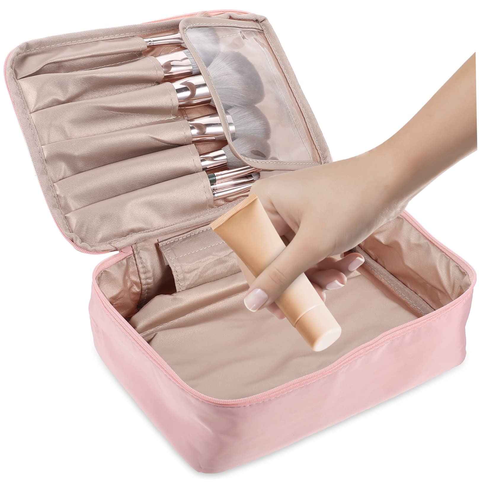 Beavorty 3piezas Bolsa De Cosméticos Grande y Elegante Neceser De Viaje Multifuncional para Maquillaje Accesorios y Joyas Organizador De Viaje