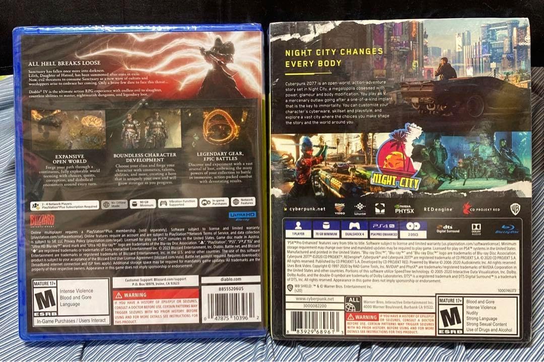PSソフト海外版 2点セット サイバーパンク2077、ディアブロ4 サイバー