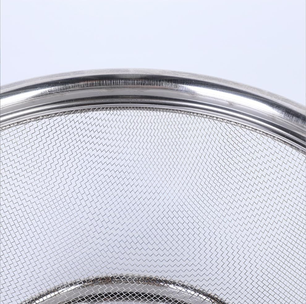 3-teiliges Edelstahlsieb mit Netz - Verschachtelbares Siebset 22/25/28 cm
